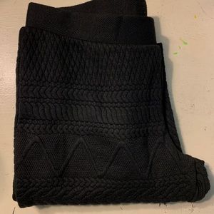 Black, textured leggings